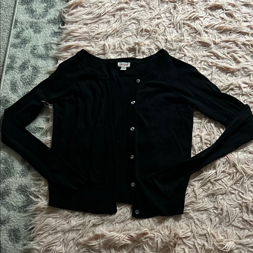 Black or Navy Blue Cardigan Sweater Timeless Knit Design